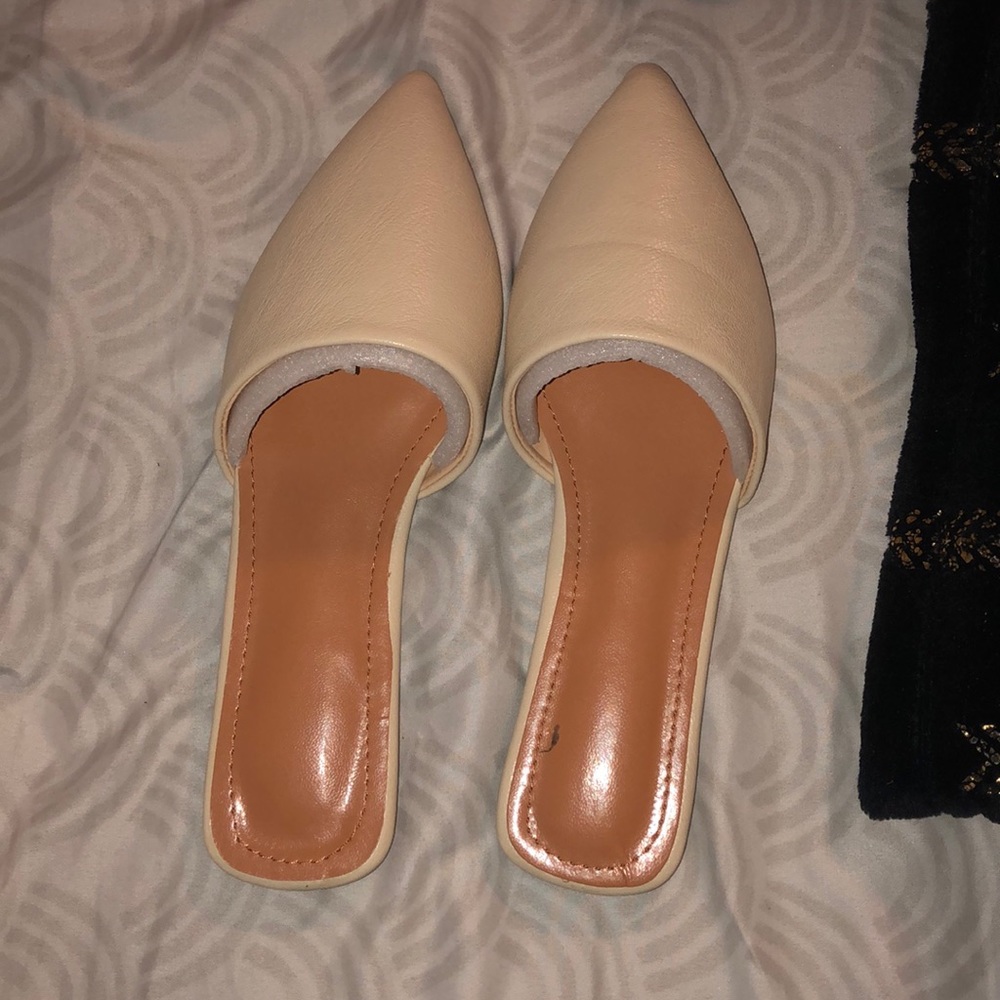 Cream nude mule slips size 6